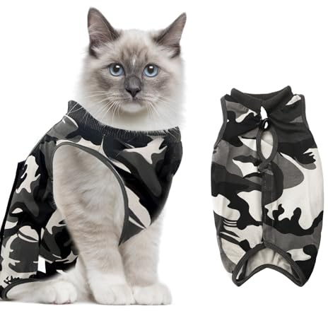 APOMOONS Cat Surgery Recovery Suit Cat Recovery Suit Post Surgical Recovery Suit Post Surgery Bodysuit Onesie Anti Licking Vest Shirt for Abdominal Wounds