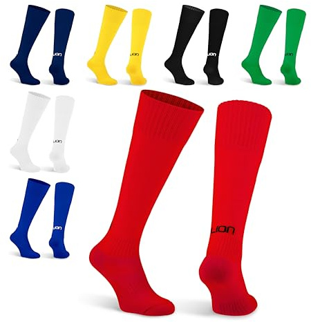 LION SPORTSWEAR Plain Cub Football Socks – Kids & Adult Sizes – Multiple Colours – Comfortable & Durable Sports Socks - Red | Large (UK 8-12)