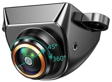 Cámara de Marcha atrás para Coche Lente Ojo de pez 170° HD 360° cámara visión Trasera Coche Nocturna vehículo Marcha atrás Copia Seguridad(Camera 15M Cable)