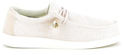 UOMO DESIGN - Mocassins Homme Décontractés en Toile, Légers, Confortables Slip-on Souples avec Semelle Confort - Denis (Beige, 44)
