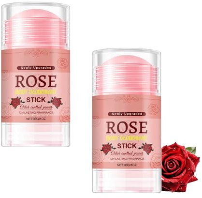 Deodorante in stick naturale da donna: profumo di rosa, delicato antiodore per ascelle e corpo, adatto per viaggi, sicuro per pelli sensibili, cura a base di piante (2)