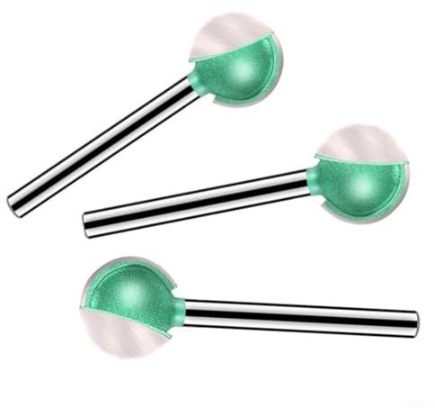 Gbtdoface - Fresa a sfera, strumenti per intaglio del legno, fresa in carburo, manico da 3 mm, testa per intagliare le radici del legno, testa dritta (3 x 8 mm)