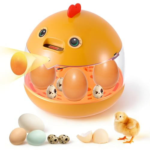 Incubator Automatic,Automatic Poultry Incubato,Intelligent Incubation Eggs Turner for Chicken 6 Eggs, Educational Egg Hatching Machine for Small Poultry Ducks Quails