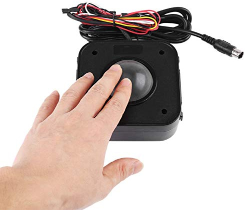Jelquix Mouse con Trackball a LED, Rotondo, in Plastica Resistente, da 4,5 Cm, per Giochi, Design a 2 Pulsanti per PC