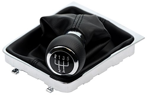 L&P A261-2 Schaltsack Schaltmanschette Schwarz Schaltknauf 5 Gang 12mm kompatibel mit VW Passat 3C B6 3C2 3C5 Bj. 2005 - 2011 Rahmen Komplettset Knauf als Plug Play Ersatzteil 3C0711113