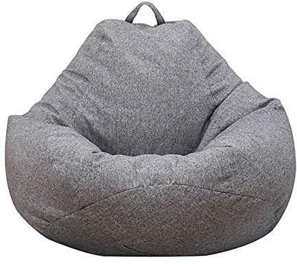 Anemoner Klassischer Sitzsack-Sofabezug, Lazy Lounger, Sitzsack-Aufbewahrung, Stuhlbezug ohne Füllung, einfarbig, schlichtes Design, für drinnen und draußen, für Erwachsene und Kinder (Grau, 100 x 120