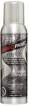 Manic Panic - Silver Stiletto Colour Spray Uk Vegan Cruelty Free Temporary Silver Hair Colour 100ml