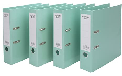 Eastlight A4 Pastel Premium Lever Arch File Green, Pack of 4