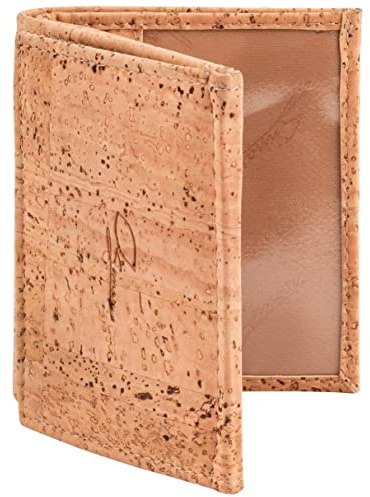 Simaru Geldbeutel aus Kork, vegan & kompakt, langlebige Geldbörse mit RFID-Schutz, Karten, Schein-& Münzfach für Damen & Herren (Beige)