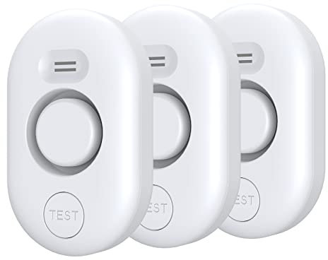 Water Leak Detector Sensor Alarm: Home Water Flooding Monitor Smart Sink Overflow Monitoring Adjustable Wet Moisture Alert Pipe Leakage Drip Detection Warning for Basement Floor 3Pack