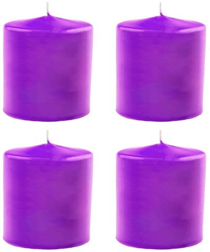 Acan Tradineur - Pack de 4 Velas Taco con Aroma a Lavanda, velón de Cera perfumada, Larga duración: 24 Horas, aromaterapia, decoración del hogar (Lila, Lavanda SPA, 7 x 5,6 cm)