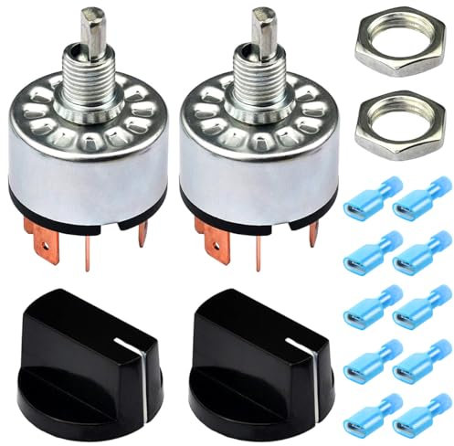 Xiatiaosann 2 Pcs Rotary Selector Switch 12A 250V/16A 125V 4 Position 3 Speed Universal Fan Heater Speed Selector Switch for Fan, Fan Heater, Air Conditioner with Connector