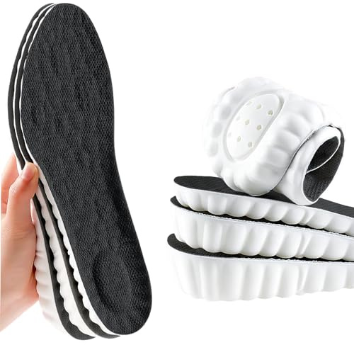 Höjd Öka innersulor mjuka innersulor av minnesskum för män och kvinnor, bekväma hällyft innersulor, andningsbara, stötdämpning, hälkudde (svart 3,5 cm, 7-9,5 UK)
