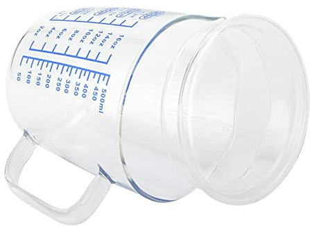 Vaso medidor de cristal resistente al calor, báscula de leche, taza medidora con tapa, utensilios de cocina (500 ml)