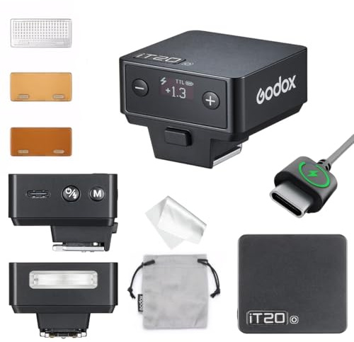GODOX IT20 O Kamera Blitz, IT20O TTL Mini Blitzgeräte,Recycle-Zeit 1,5 Sekunden, Kompatibel mit Olympus E-M1 Pen-F E-M10 II E-PL8 E-M10 III E-P5,Panasonic GH4 100 F1 G85 GX85 LX100 S1 (Schwarz)