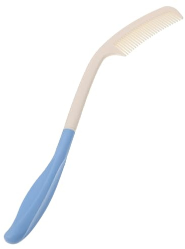 Hemobllo Peine con Mango Curvado para Personas Mayores Movilidad Reducida Diseño Ligero y Ergonómico para Fácil y Cuidado del Cabello Casa