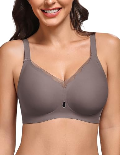 Avidlove Bras for Women No Underwire Full Coverage Push Up Bralettes Sexy Deep V Bra Grey XXL