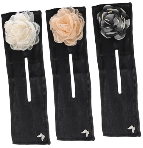 ARTSEWPLY Set de 3 Chignons pour Cheveux en Tissu Fleur Camélia, Accessoires Coiffure Femme pour Tenue Quotidienne et Scolaire, Maintien Ferme et Style Chic