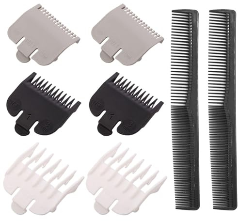 6 Peines Especiales Para Cortar El Cabello Para Peluquerías, 2 Peines Negros De Dientes Finos Y Peines Universales Para Cortapelos Eléctricos, Redondos Y Lisos.