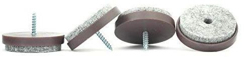 40mm Screw-On Felt Furniture Pads - Made in Germany (Pack of 4)