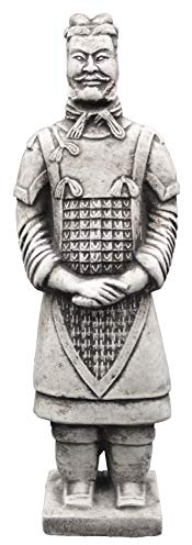 gartendekoparadies.de Figures de Pierre Massive Guerrier Chinois en Terre Cuite en Pierre reconstituée, résistant au Gel (modèle II)