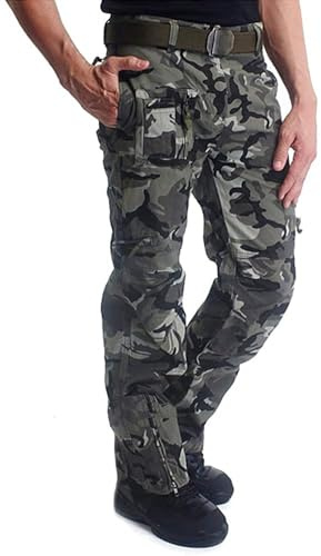 MAGCOMSEN Mens Cargo Trousers Combat Pants Work Trousers Hiking Walking Tactical Trousers with Multi Pockets,Camo,36
