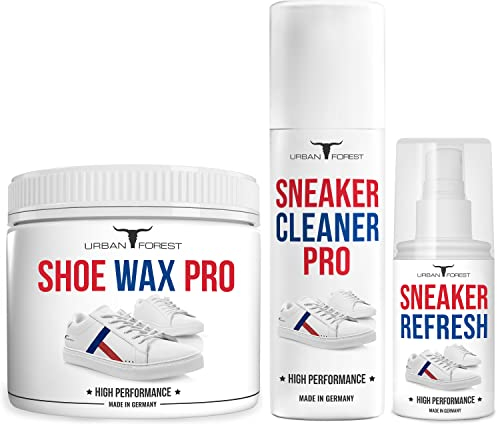 Sneaker Reiniger | Schuhdeodorant | Schuhcreme farblos | Schuh-Pflege & Schuh-Reinigung | Schuhdeo als Geruchsentferner | EINZELN & ALS SPARSET | URBAN Forest (SPARSET Clean, Wax&Refresh)