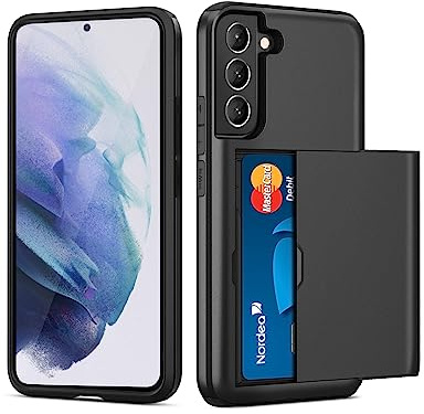 ACOCOBUY Coque pour Samsung Galaxy S21 Étui Portefeuille Fente pour Carte Crédit Cachée Coque avec Porte-Cartes Antichoc Housse Protection à Double Couche Étui Housse Arrière 6,2 pour Hommes Noir