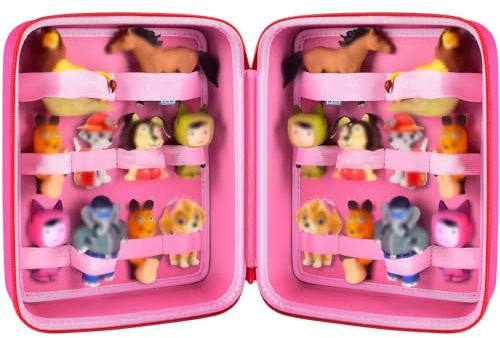 PAIYULE Case for Tonies Figures Audio Play Character, Figurine Storage Carrying Holder for TonieBox Characters for Kids, Toy Organizer Box-Bag Only, Red
