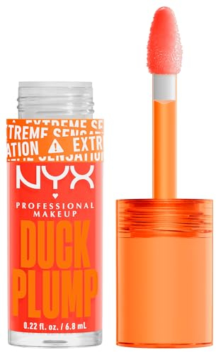 NYX Professional Makeup Gloss Rimpolpante, Altamente Pigmentato, Volume Immediato e Duraturo, Arricchito con Zenzero Piccante, Duck Plump, Tonalità: Peach Out, 6,8 ml
