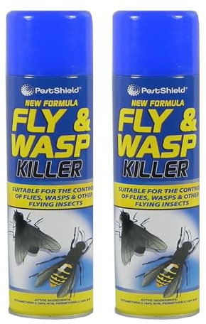 SDMAX Fly & Wasp Insect Killer Spray, Mosquito Fast Acting, Versatile Spray, Suitable for the Control of Flies, Wasps and Other Flying Insects, 300ml (2 Pcs)