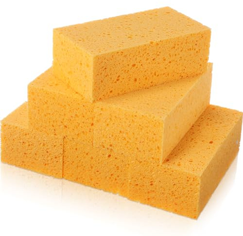 Mimorou 6 Pcs Large Sponge Bulk 7.9 x 3.9 x 2.4 Inch Grouting Car Washing Sponge for Thick Cleaning and Dish Washing