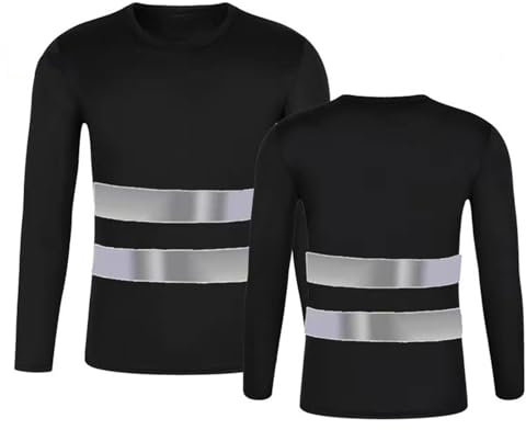 Rrongwn Camiseta de manga larga para hombre, con protección de seguridad, protección de visibilidad, ropa de trabajo, camiseta de advertencia de alta visibilidad, ropa de trabajo, ajuste reflectante,