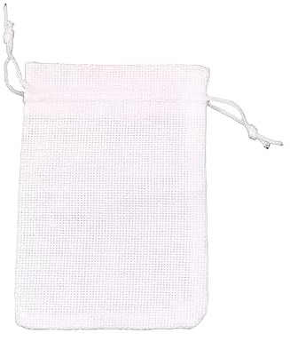 Anevous 10 sacchetti di iuta da 17 x 23 cm, in lino da riempire, sacchetti di iuta con coulisse, sacchetti regalo, sacchetti per confezioni fai da te, per matrimoni, feste, colore bianco