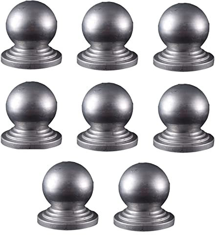 HUNTFF 8 tapas de metal para postes de valla, tapas de poste de valla de metal, galvanizadas, impermeables, de metal, para jardín, terraza, bola, tapón, tapón, decorativo, para postes