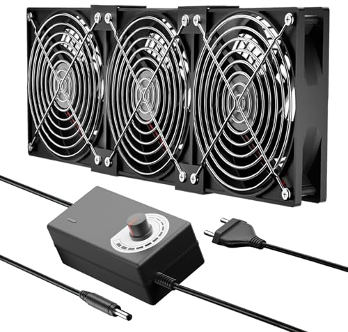 3 ventole per PC da 120 mm, ventola con controllo della velocità (da 900 a 2750 RPM), ventola da 12 V, ventola da 120 mm, ventola di raffreddamento senza spazzole per PC computer, laptop, TV, cabina