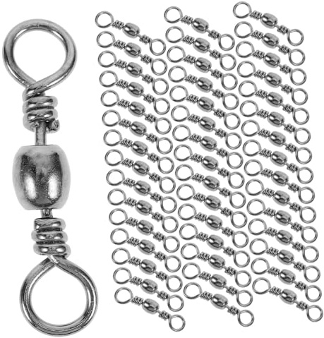 MAGICLULU 150pcs High Fishing Swivels Barrel Ring Connectors with Rotation Heavy Duty Snap Clips for Saltwater and Freshwater Fishing Line Tackle for Kayak and Boat Use