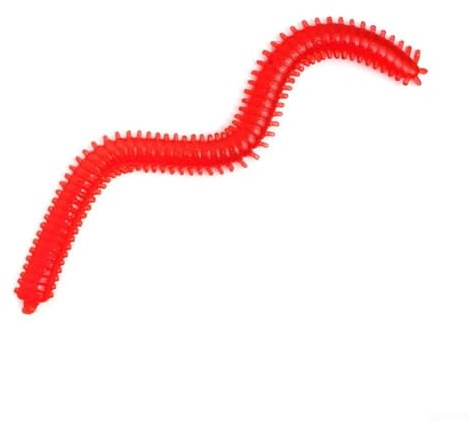 Besttoolifes Lot de 50 appâts artificiels souples en TPE réutilisables avec appât vers pour pêche au bar de mer, nereis et vers de terre (rouge)