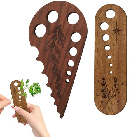 Xiciki 2 separatori per foglie di verdure, in legno, per spogliarelliste, in ceramica, gadget da cucina per la casa in legno naturale, perfetto per gli appassionati di cucina e regali da chef