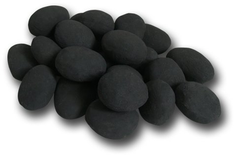 24 pietre in ceramica, colore nero, in gel, per camino, bioetanolo, decorazione da tavolo