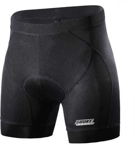 Souke Sports Herr Cykling Underkläder 4D Vadderad Andningsbar Cykel Undershorts Halkfri Design