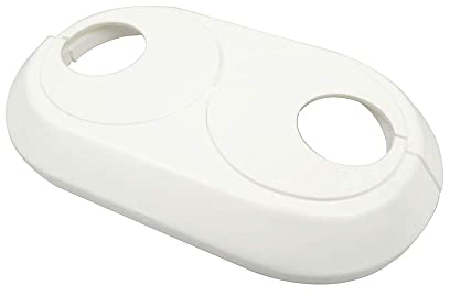 Abdeckrosette Klapprosette Doppel 15 16 18 20 22 25 28 mm Heizkörper Weiß chrom (18 mm/weiß)