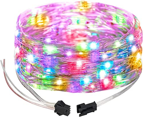 BTF-LIGHTING Chasing Dream Full Color Twinkle Decorative Lights 5m/16.4ft 50LEDs Addressable WS2812B IC Fairy String Lights for Kid's Bedroom Christmas Tree Festival Party (No Power or Controller)