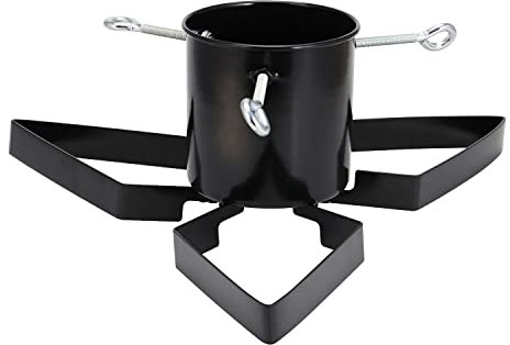 Taylor & Brown Christmas Xmas Metal Adjustable Tree Stand Holder Tree Tidy Decoration, Supports Trees Up To 8FT In Height - 1.4L Water Tank Capacity - 3-11cm Diameter (Black)
