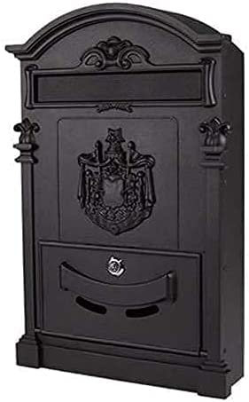 FKJLUN Buzón Antiguo, HX LX W: 17.9 ​​X 11.7 X 3.7, buzón de Montaje en Pared de Estilo inglés, buzones de Bloqueo de Hoja galvanizada con Cerradura de Llave para decoración del hogar