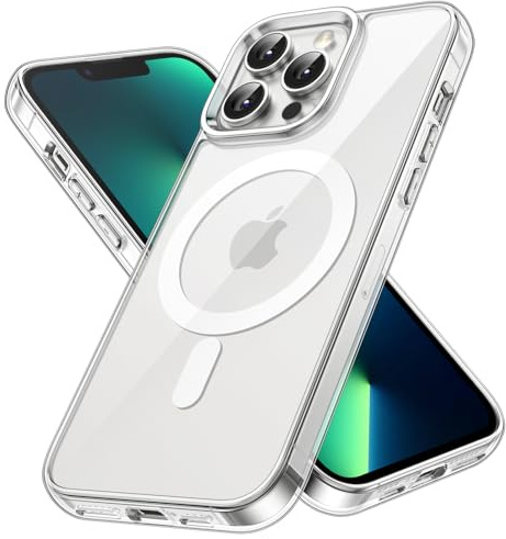 JETech Magnetische Hülle für iPhone 13 Pro, Durchsichtig