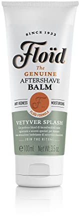 Floïd Aftershave Balm Vetyver Splash (100 ml), Balsamo dopobarba uomo lenitivo e idratante, Balsamo dopobarba con allantoina, glicerina e succo di aloe, After shave uomo ideale dopo la rasatura
