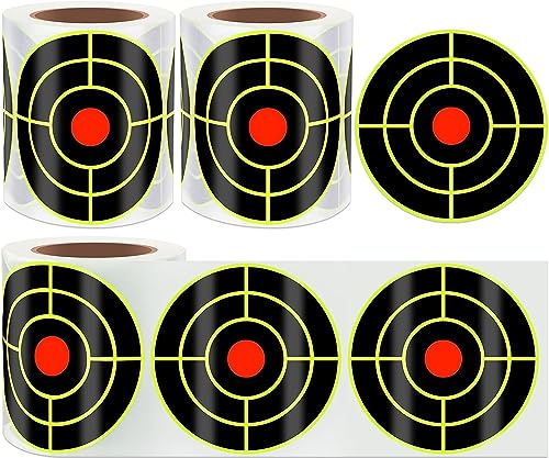 200 Pcs Shooting Stickers, 3 Inch Fluorescent Yellow Impact Paper Targets, Self-Adhesive for Indoor/Outdoor Archery Practice