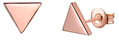 Bishilin Ohrstecker Vergoldet, Ohrringe Damen Dreieck Rosegold Ohrstecker Nickelfrei für Mädchen