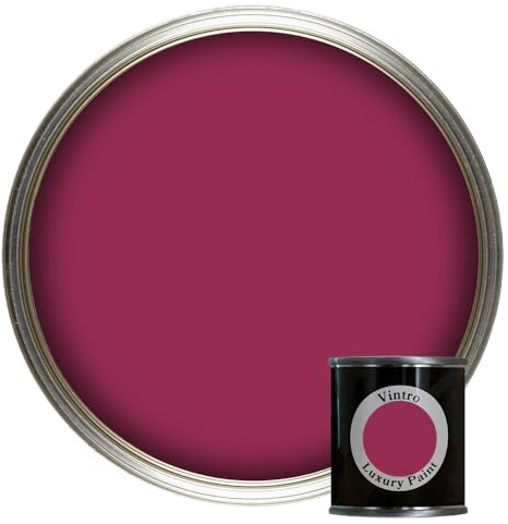 Vintro Matt Emulsion Paint Tester Pot Colour Sample 125ml (Magenta - Rosy Raven)
